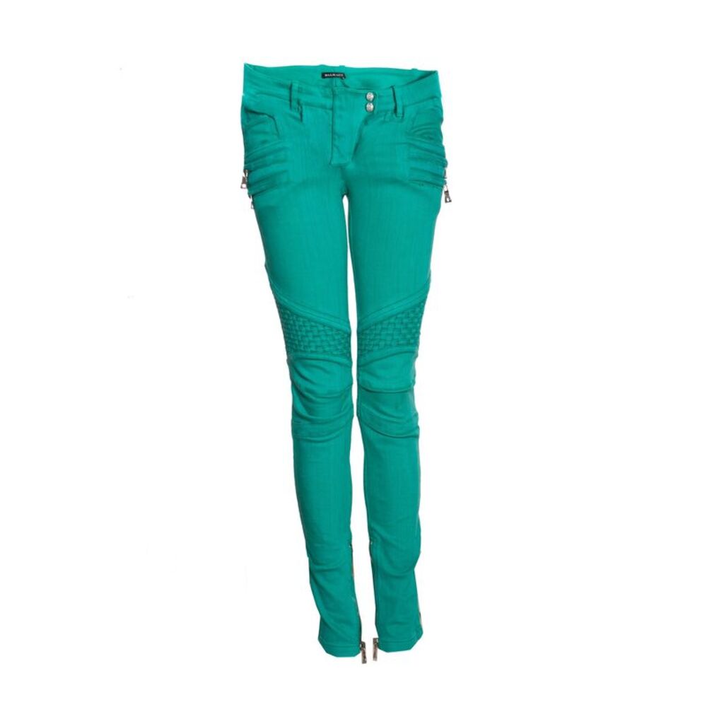 Balmain Biker jeans in green.